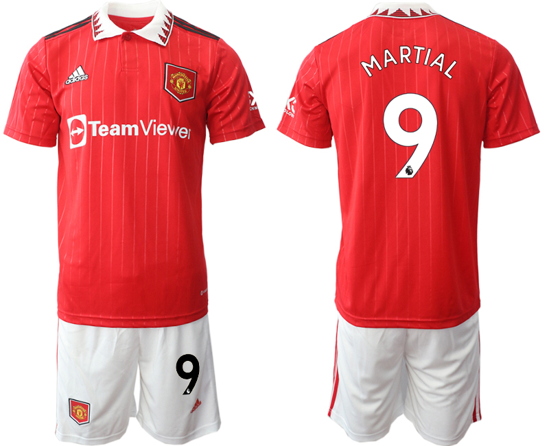 Men 2022-2023 Club Manchester United home Red #9 Adidas Soccer Jersey->manchester united jersey->Soccer Club Jersey